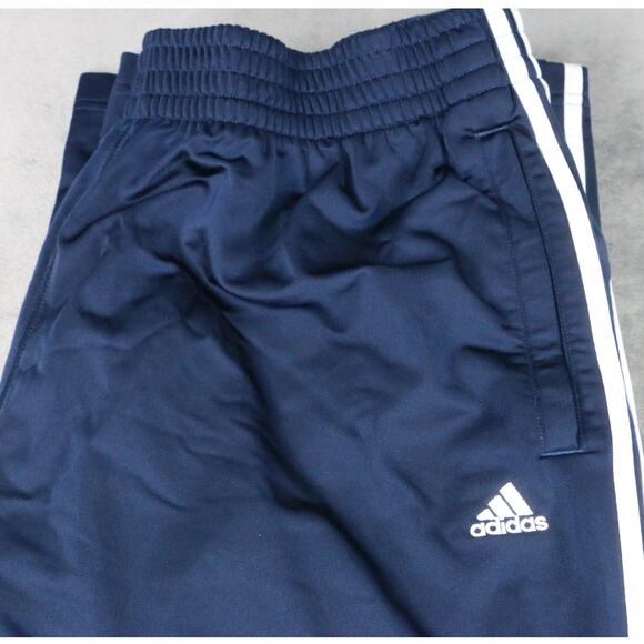 Adidas Men’s Track Pants Navy Blue White Stripe Snap Button Tear-Away Size XL - Picture 2 of 11